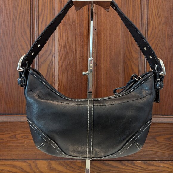 Coach Hobo Leather 9541 Black Shoulder bag small / purse Y2K - Picture 3 of 12